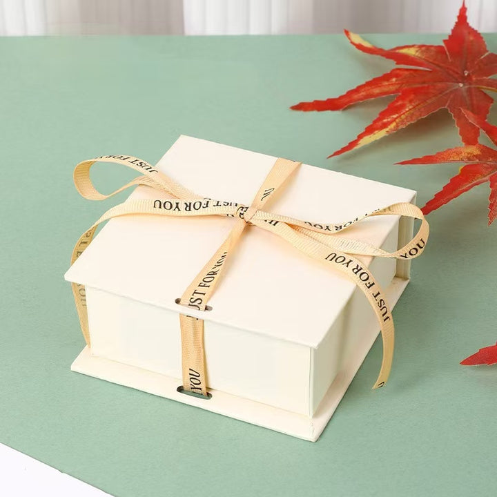 Ribbon‑Tied Textured Paper Jewelry Gift Box For Rings Necklaces Bracelets Other Accessories
