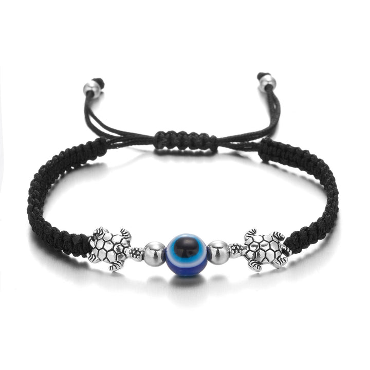 Evil Eye Braided Rope Bracelet, Animal Charm Adjustable Woven Bracelet for Daily Wear &amp; Gifting