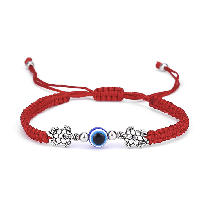 Evil Eye Braided Rope Bracelet, Animal Charm Adjustable Woven Bracelet for Daily Wear &amp; Gifting
