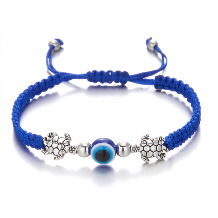 Evil Eye Braided Rope Bracelet, Animal Charm Adjustable Woven Bracelet for Daily Wear &amp; Gifting
