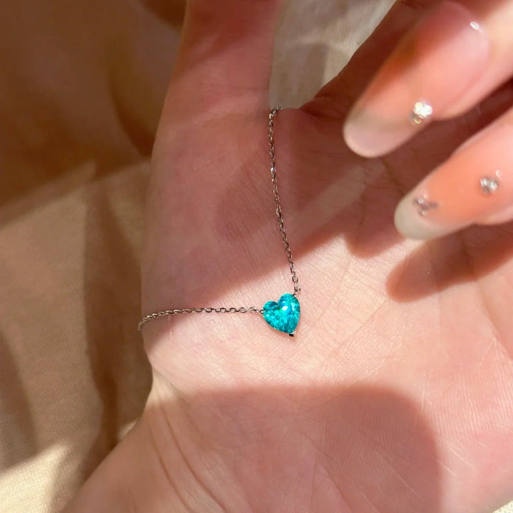 2 Carat Dainty Heart Cut Diamond Pendant Necklace, Minimalist Women Love Promise Collarbone Jewelry
