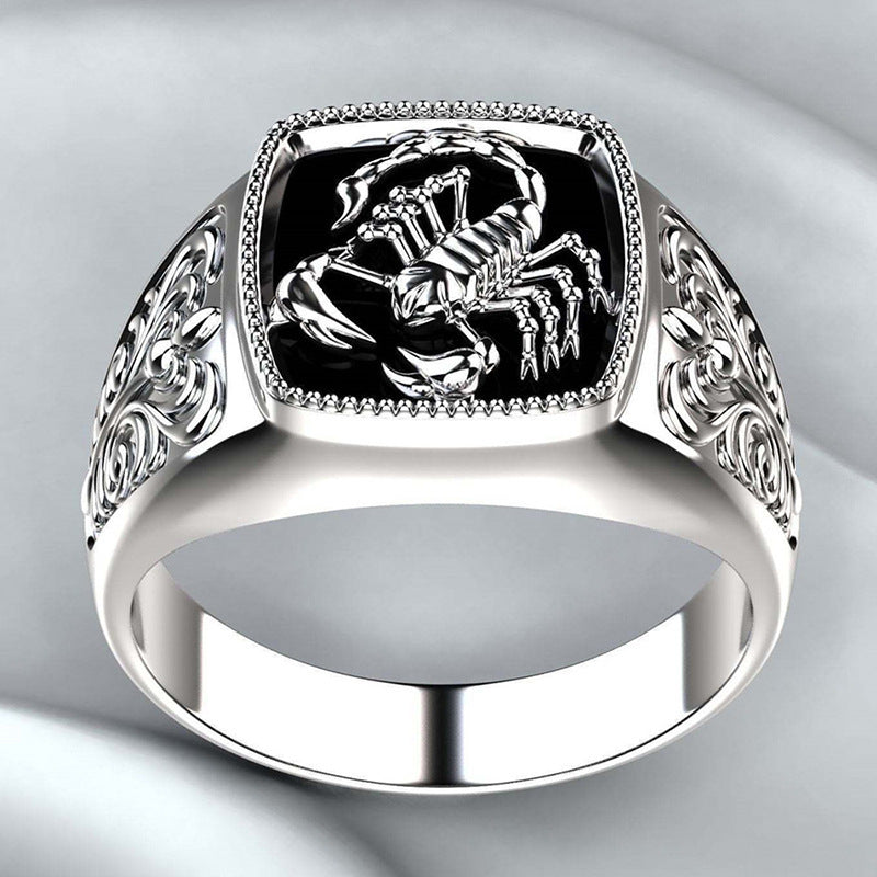 Carved Scorpion Signet Ring, Great for Birthday, Christmas Gift &amp; Daily Wear for Men