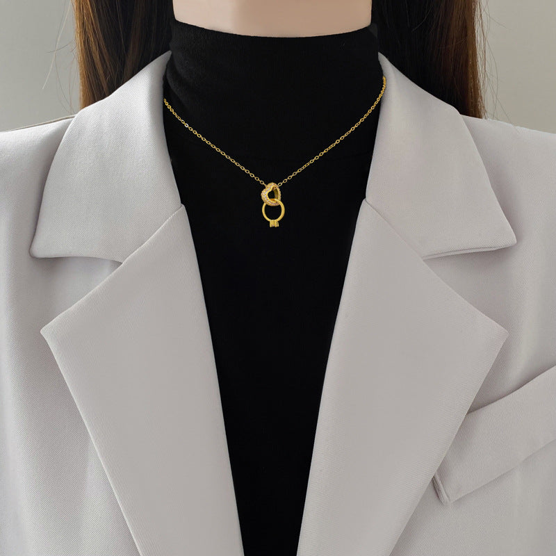Intertwined Heart Pendant and Promise Ring Necklace—A Romantic Gift for Her