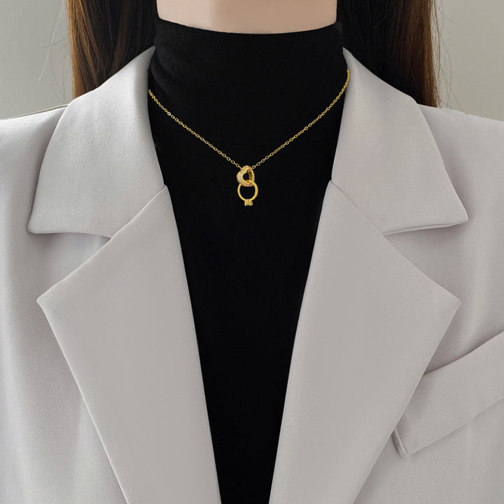 Intertwined Heart Pendant and Promise Ring Necklace—A Romantic Gift for Her