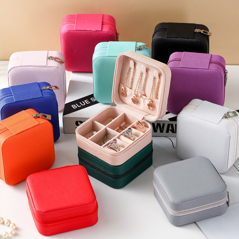 Portable Multi‑Compartment Jewelry Storage Box, PU Leather for Travel Use &amp; Gifting for Jewelry Lovers