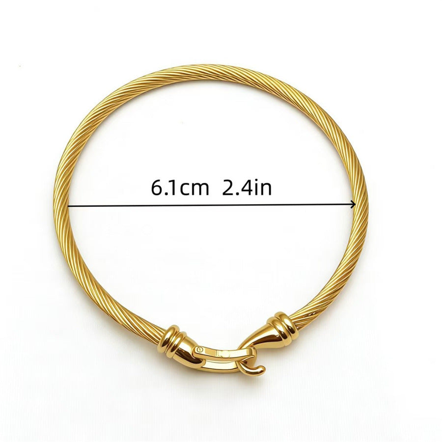 Twisted Cable Wire Bangle Bracelet, Great for Birthday, Christmas Gift &amp; Everyday Wear for Women