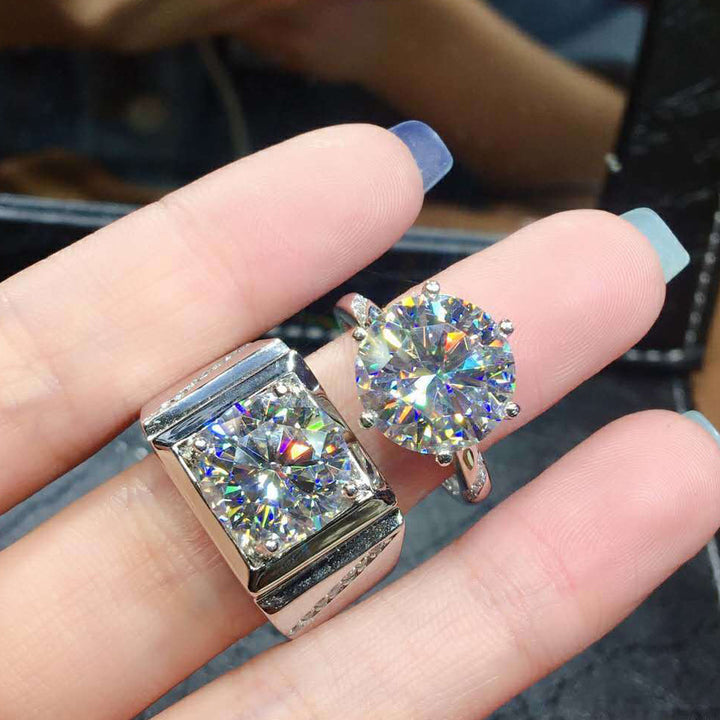 S925 3‑Carat Adjustable Couple Rings, Perfect for Birthday, Christmas Gift &amp; Daily Wear