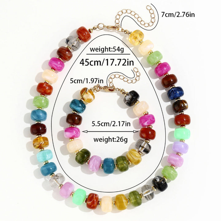Dopamine-Induced Fashion Bohemian Style Necklace and Bracelet Set