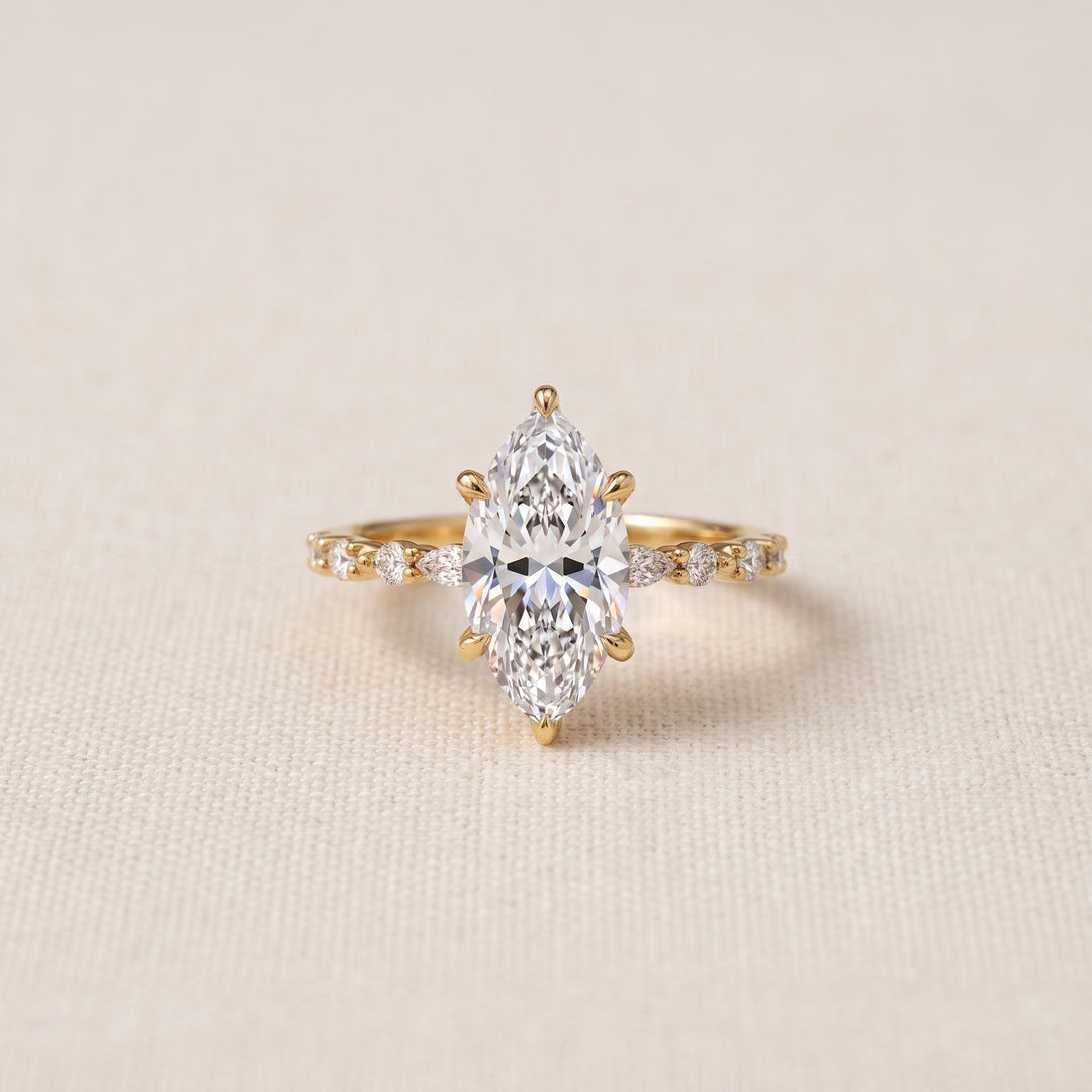 Marquise-Cut 5A-Grade Diamond-Style Promise Ring – Affordable Luxury Stackable Ring