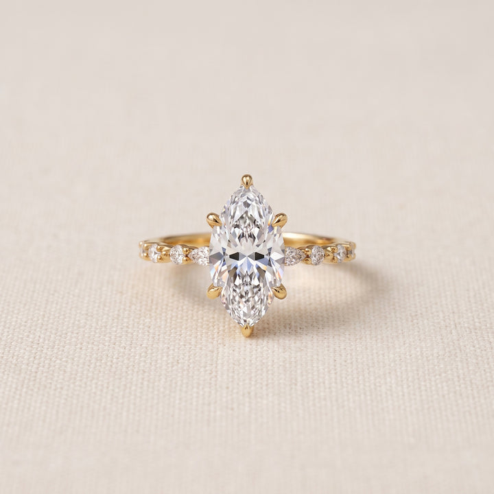 Marquise-Cut 5A-Grade Diamond-Style Promise Ring – Affordable Luxury Stackable Ring