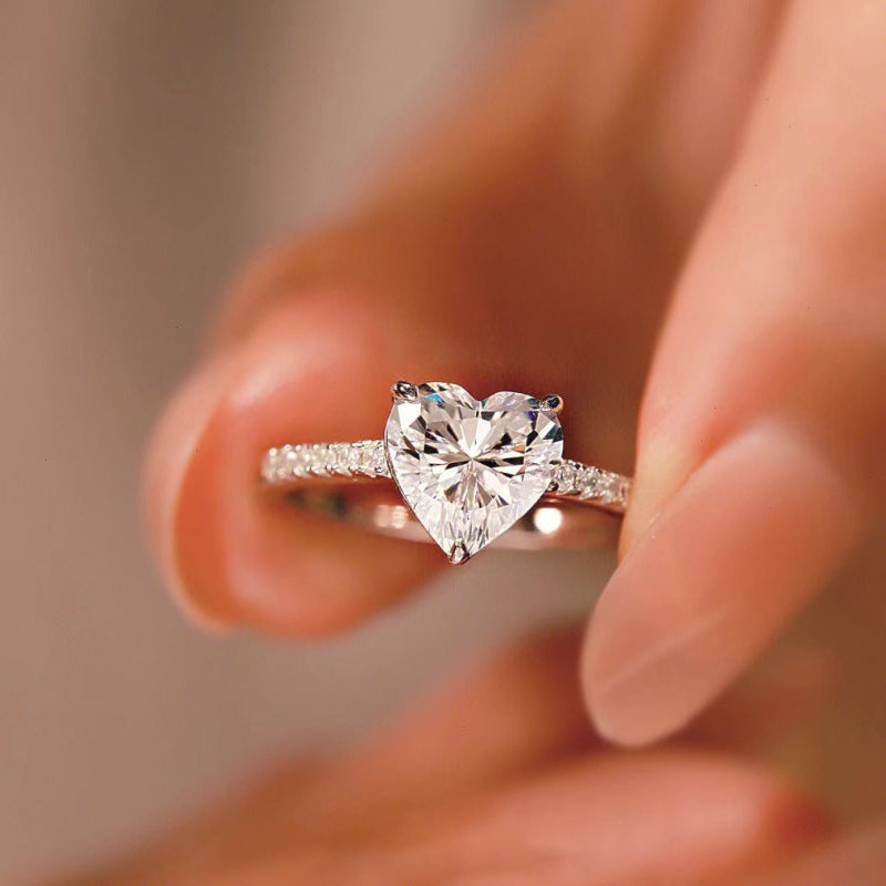 Heart Cut Solitaire Diamond Engagement Ring, Bridal Promise Wedding Ring Luxury Women’s Statement Jewelry