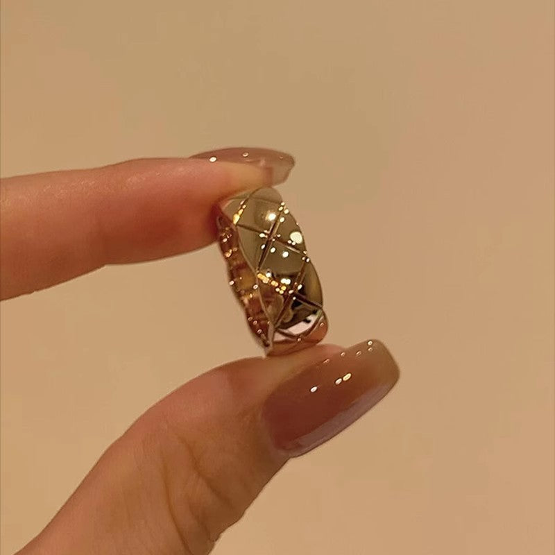 Paved Diamond Stackable Adjustable Opening Ring For Women, Elegant Cross-Shaped Ring