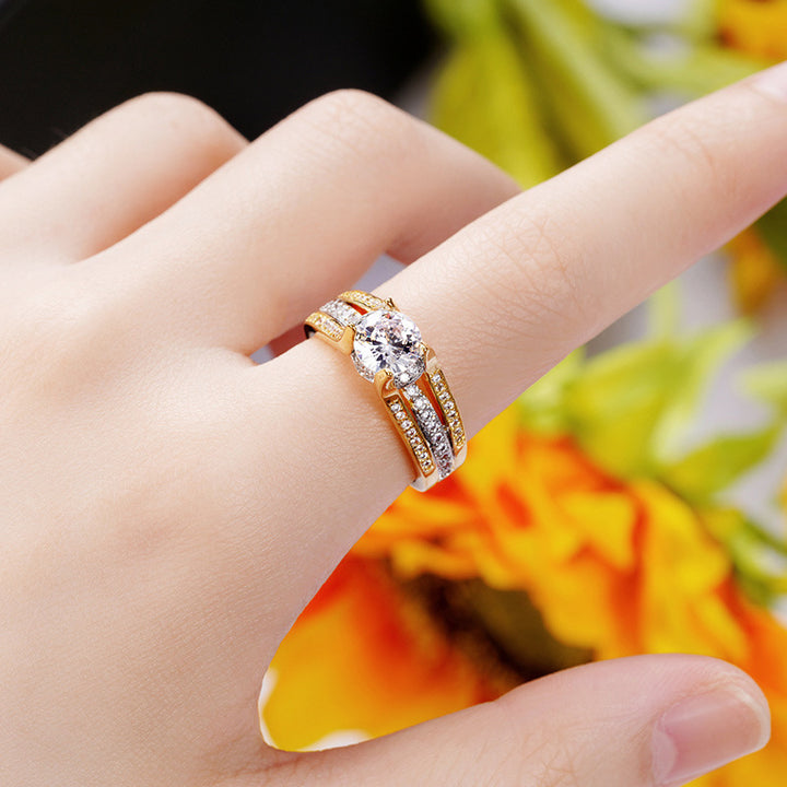 Vintage Court-Style Arched Ring, Twisted Multi-band Round Diamond Stackable Ring for Women