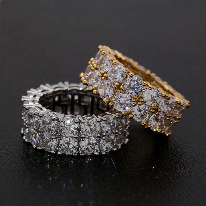 Full Eternity Band Ring, Trendy Hip-Hop Style Ring for Men and Women