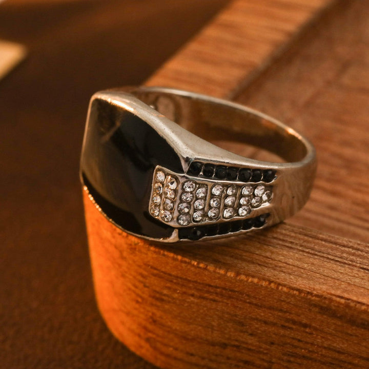 Hip Hop Fashion Full Diamond Ring, Classic Business Style ,High-End Men's Diamond-Set Square Ring