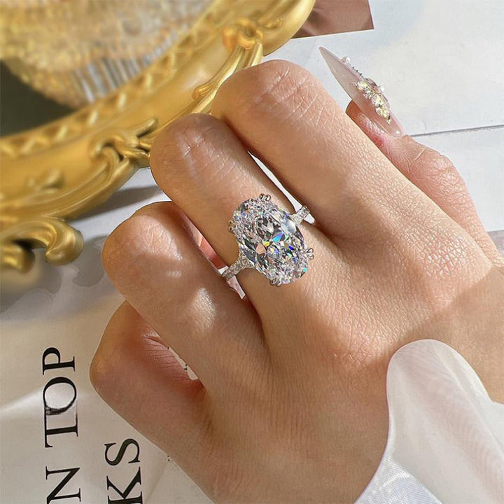 "Ice Flower" Cut Diamond Engagement Open Ring, Luxurious Paved Band Promise Ring for Women