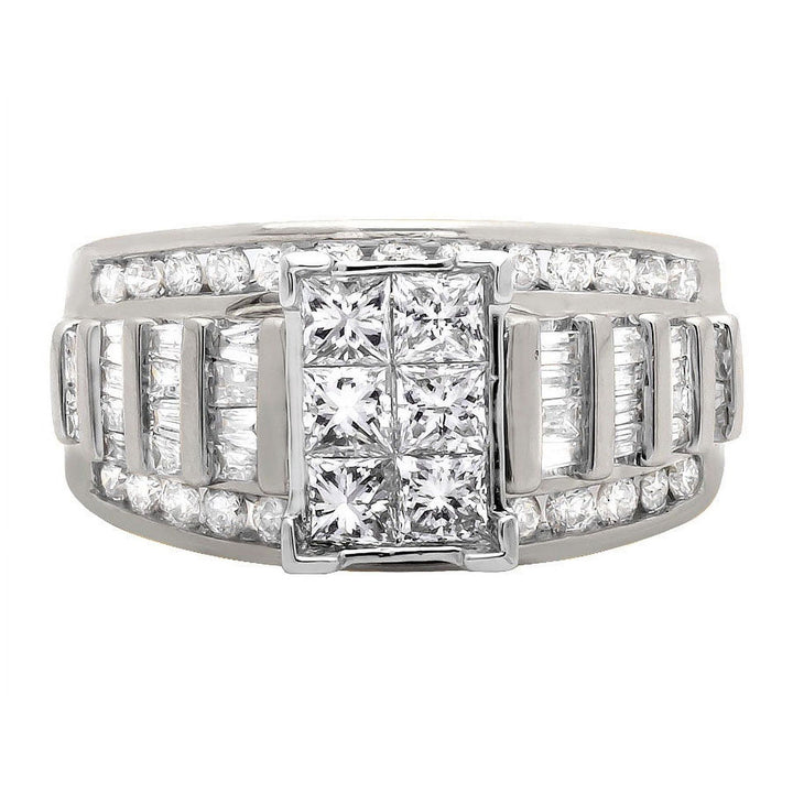 Art Deco Square Cluster Stacking Ring, Vintage Baguette Stone Statement Ring for Women