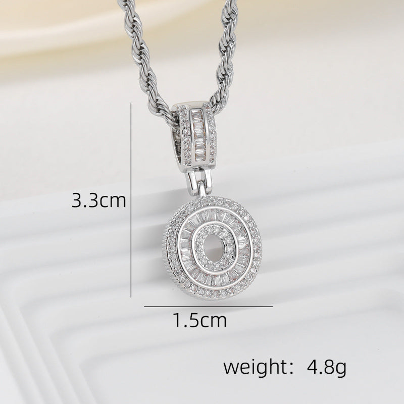 Silver Iced Out Personalized Name Letter Twisted Rope Chain Hip Hop Unisex Jewelry