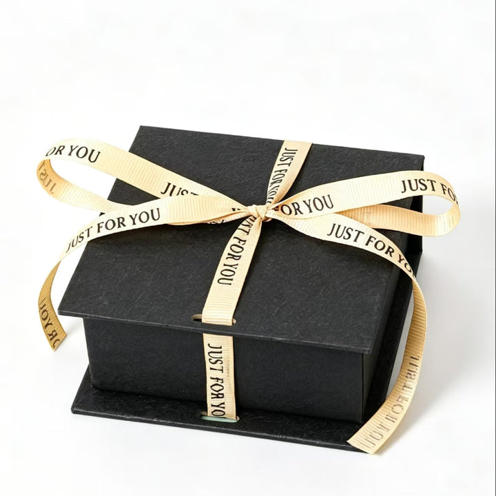 Ribbon‑Tied Textured Paper Jewelry Gift Box For Rings Necklaces Bracelets Other Accessories