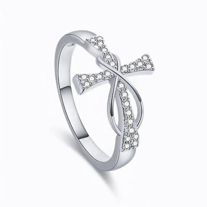 Cross & Infinity Diamond Ring, Two‑Tone Option Women’s Fashion Ring