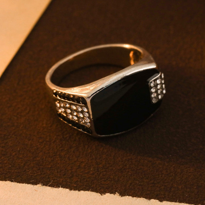 Hip Hop Fashion Full Diamond Ring, Classic Business Style ,High-End Men's Diamond-Set Square Ring