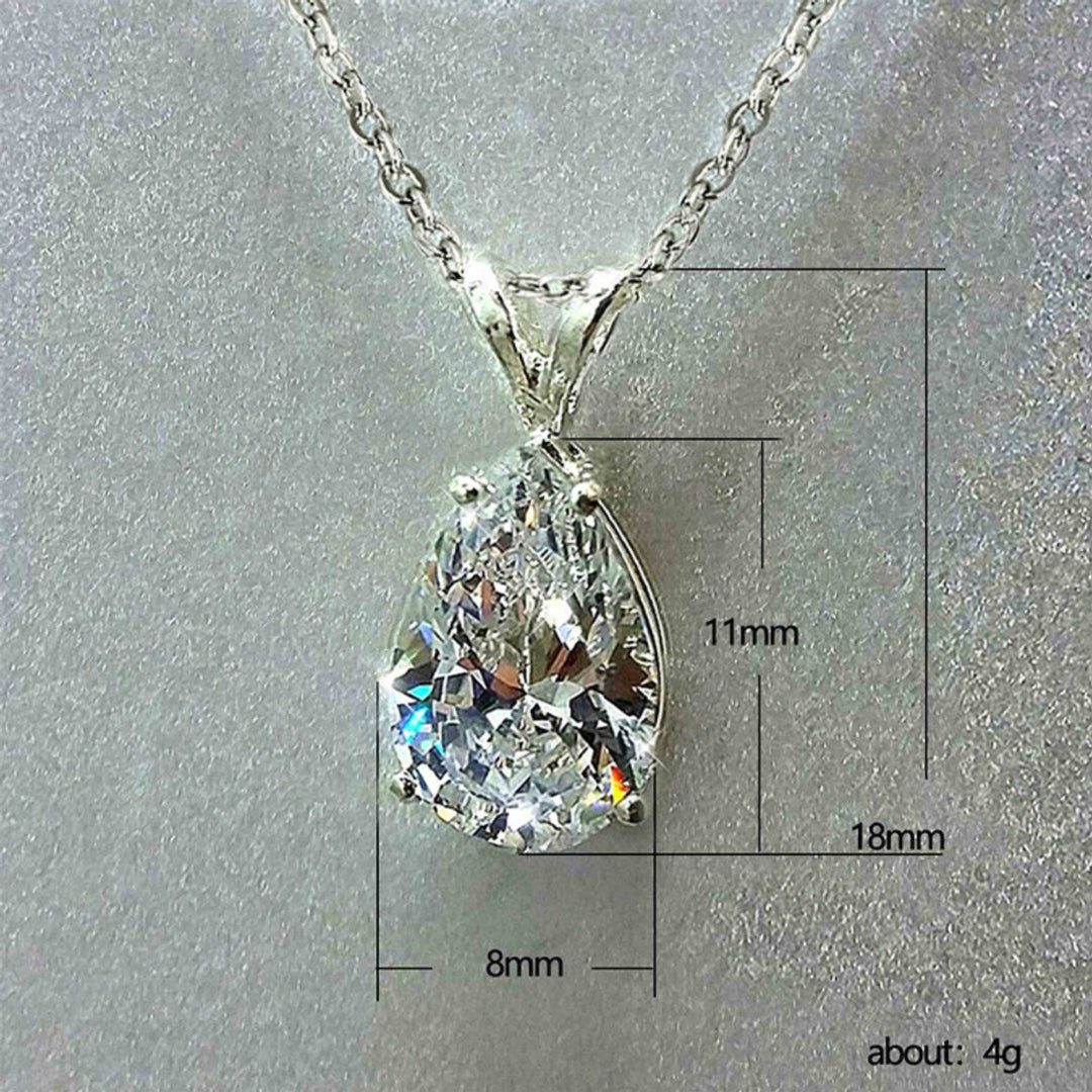 S925 Silver Teardrop Gem Pendant Necklace, Ideal Sentimental Gift For Women