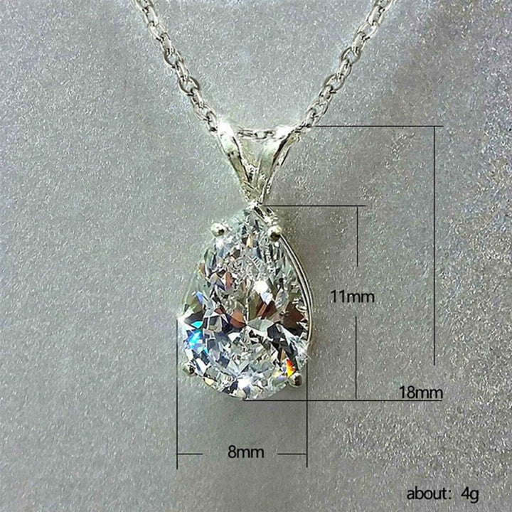 S925 Silver Teardrop Gem Pendant Necklace, Ideal Sentimental Gift For Women