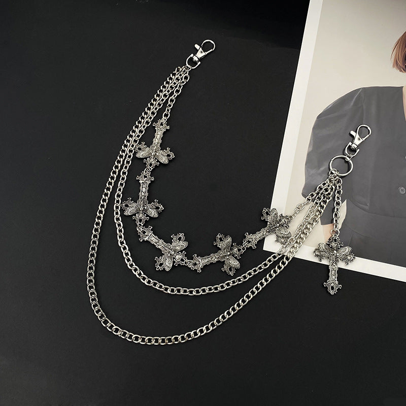 Gothic Multi‑Layer Pant Chain, Stylish Metal Wallet Chain Ornament for Jeans Street‑Wear Outfit