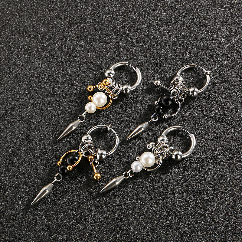 Single‑Sold Spike Pearl Tassel Drop Earrings Earring, Great for Gifting &amp; Daily Wear