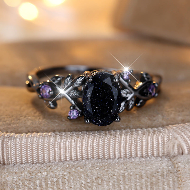 Vine Leaf Couple Ring Set, Gothic Forest Floral Matching His & Hers Promise Wedding Bands