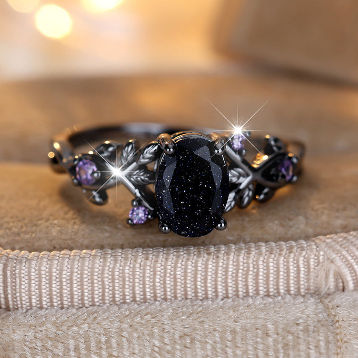 Vine Leaf Couple Ring Set, Gothic Forest Floral Matching His & Hers Promise Wedding Bands