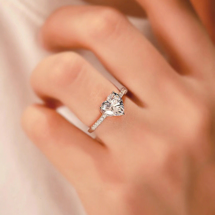 Heart Cut Solitaire Diamond Engagement Ring, Bridal Promise Wedding Ring Luxury Women’s Statement Jewelry