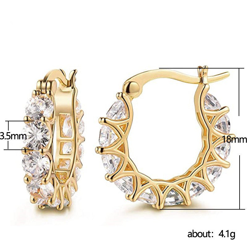 S925 &amp; 14K Gold‑Tone Diamond Hoop Earrings Collection, Multiple Styles