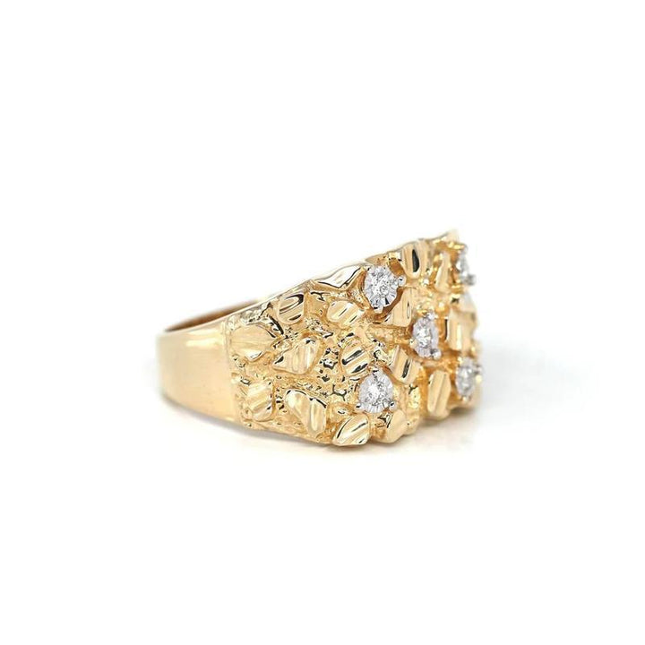 Bohemian style Statement Ring, Bold Chunky Ring with Sparkling Diamonds for Men &amp; Women