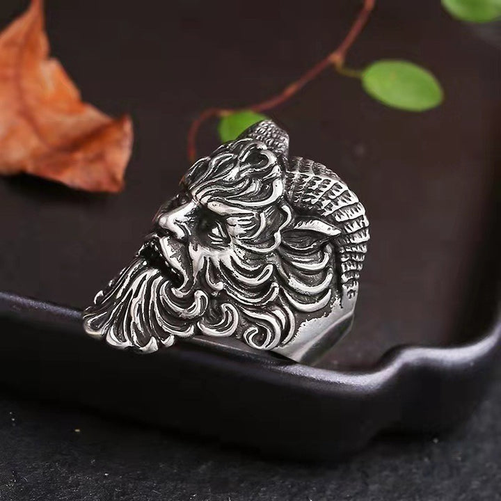 Vintage Goat Head Series Open Adjustable Men’s Rings, Trendy, Distinctive Hip-Hop Ring