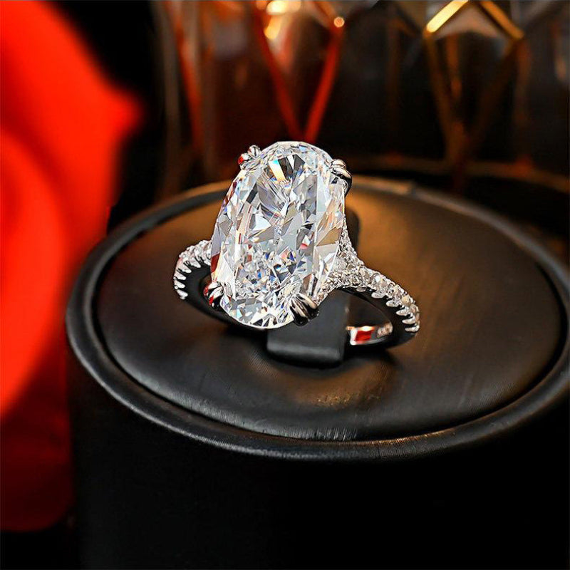 "Ice Flower" Cut Diamond Engagement Open Ring, Luxurious Paved Band Promise Ring for Women