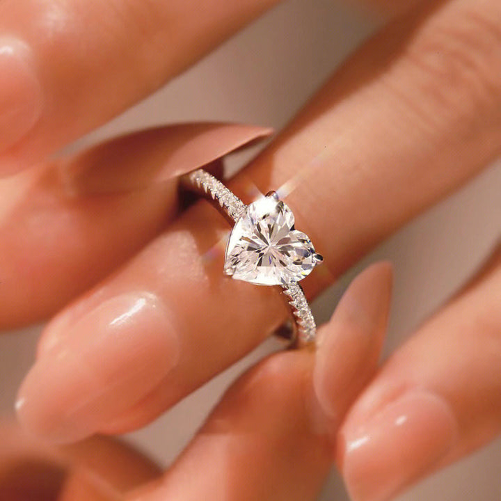 Heart Cut Solitaire Diamond Engagement Ring, Bridal Promise Wedding Ring Luxury Women’s Statement Jewelry
