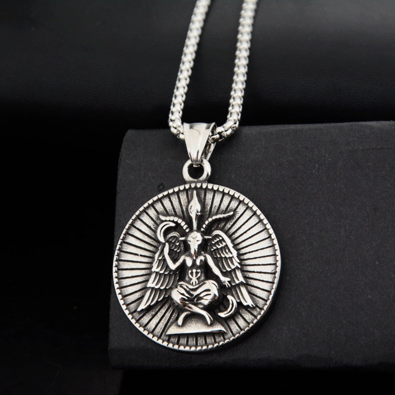 Vintage Medallion Pendant Necklace, Versatile Casual "Fallen Angel" Necklace for Couples