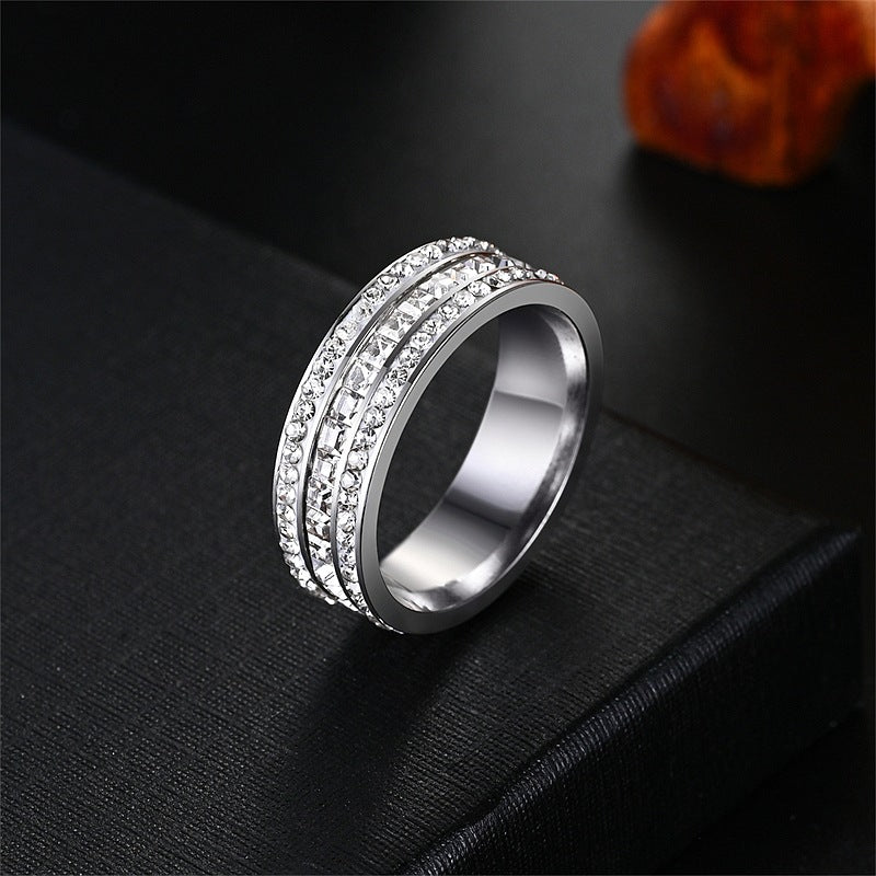 S925 &amp; 14K Multi‑Row Diamond Couple Ring, Perfect Gift For Lovers &amp; Anniversaries