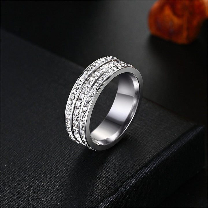 S925 &amp; 14K Multi‑Row Diamond Couple Ring, Perfect Gift For Lovers &amp; Anniversaries