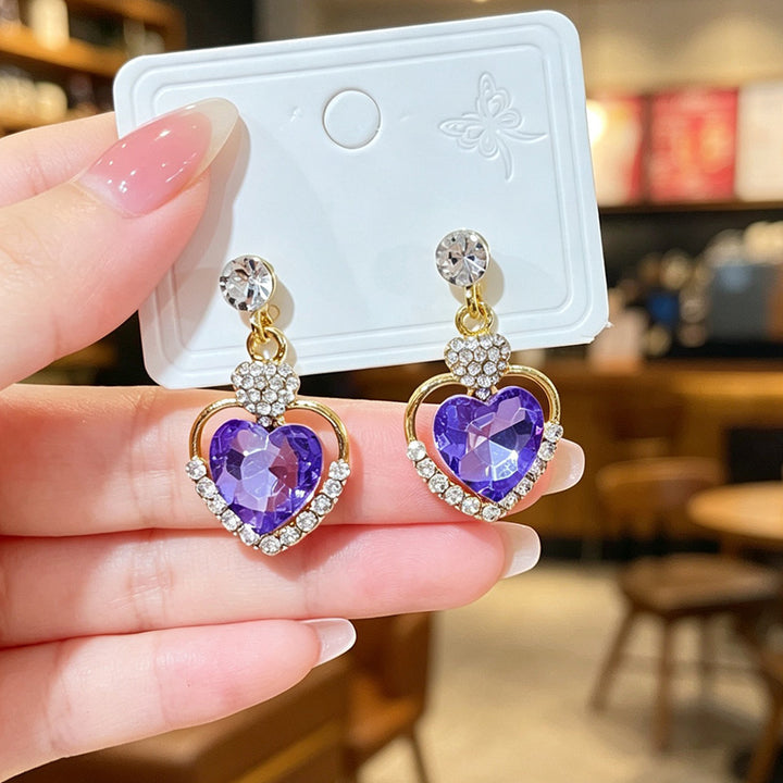 Heart Shape Drop Dangle Earrings, Exquisite, Ethereal Statement Earrings for Women