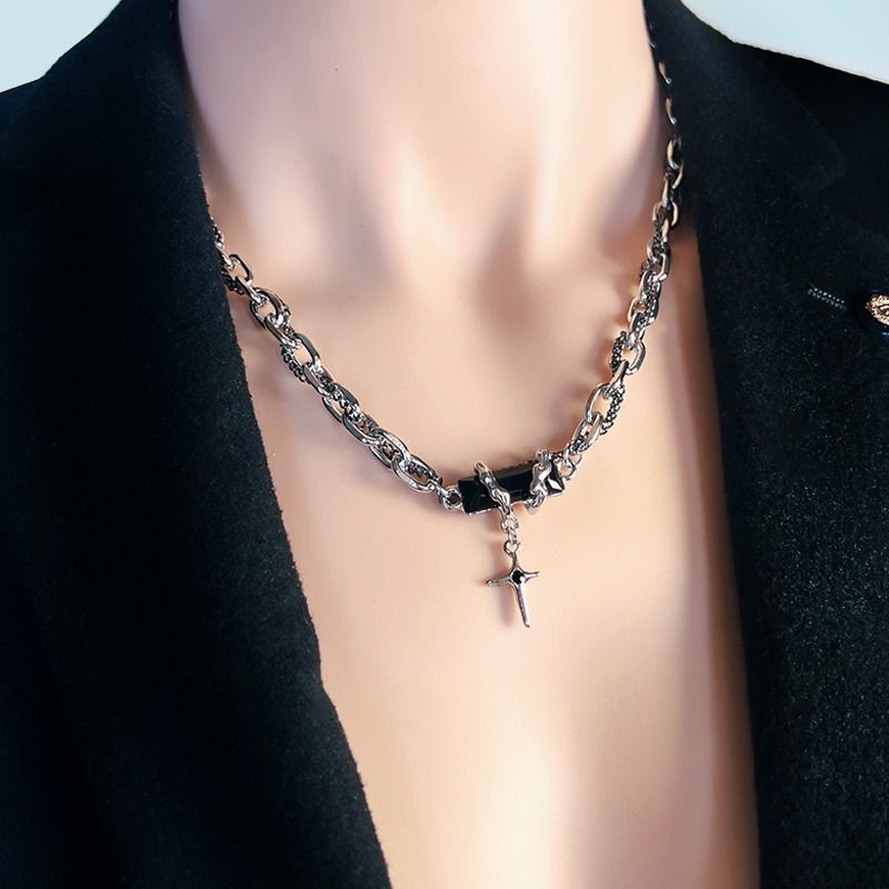 Black Gem Star Charm Jewelry Set, Necklace &amp; Bracelet for Daily Wear &amp; Gifting for Trend‑Lovers