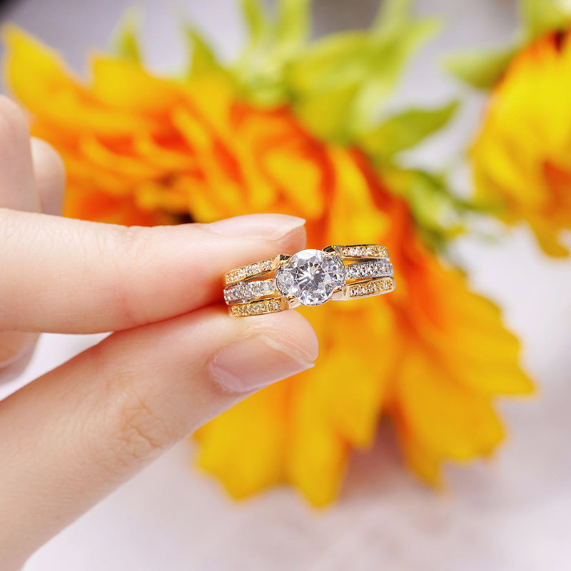 Vintage Court-Style Arched Ring, Twisted Multi-band Round Diamond Stackable Ring for Women