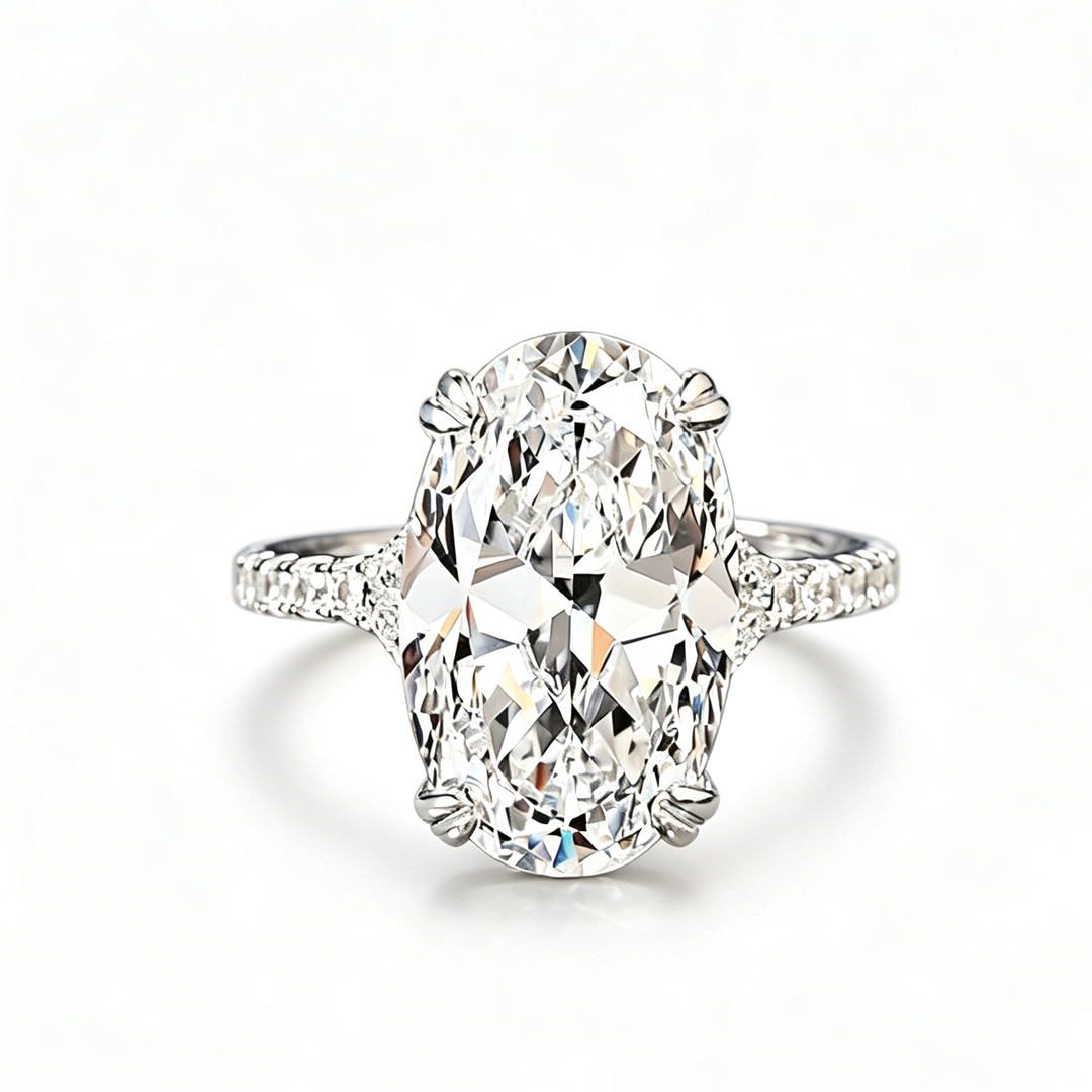 "Ice Flower" Cut Diamond Engagement Open Ring, Luxurious Paved Band Promise Ring for Women