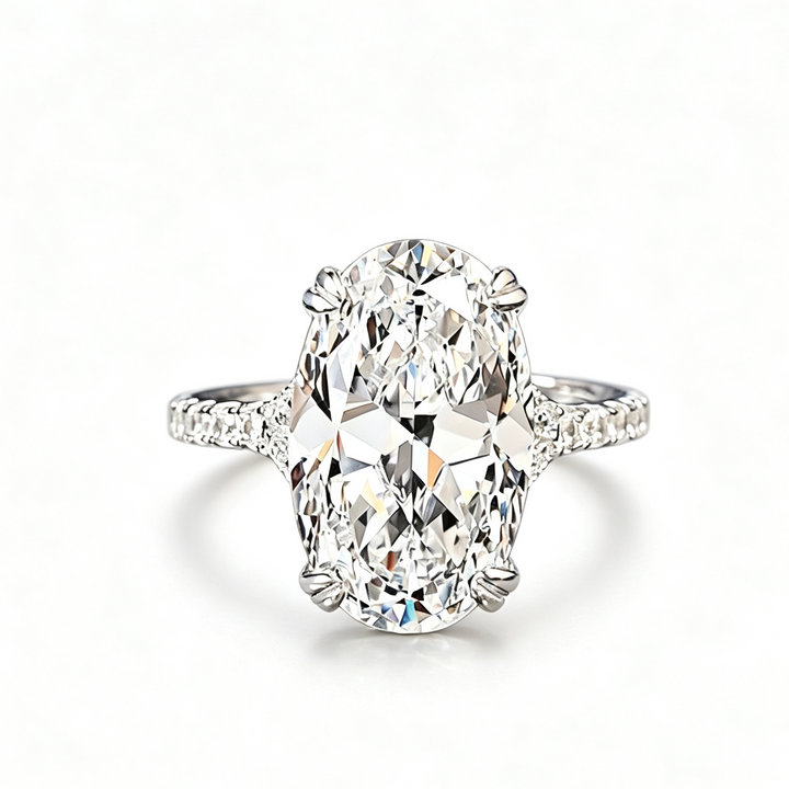 "Ice Flower" Cut Diamond Engagement Open Ring, Luxurious Paved Band Promise Ring for Women