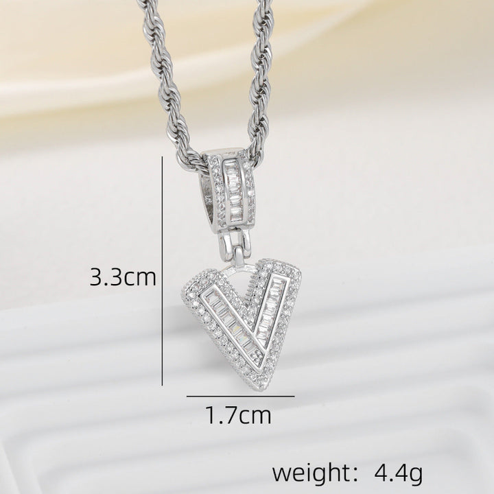 Silver Iced Out Personalized Name Letter Twisted Rope Chain Hip Hop Unisex Jewelry