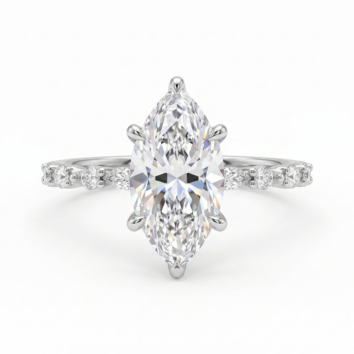 Marquise-Cut 5A-Grade Diamond-Style Promise Ring – Affordable Luxury Stackable Ring