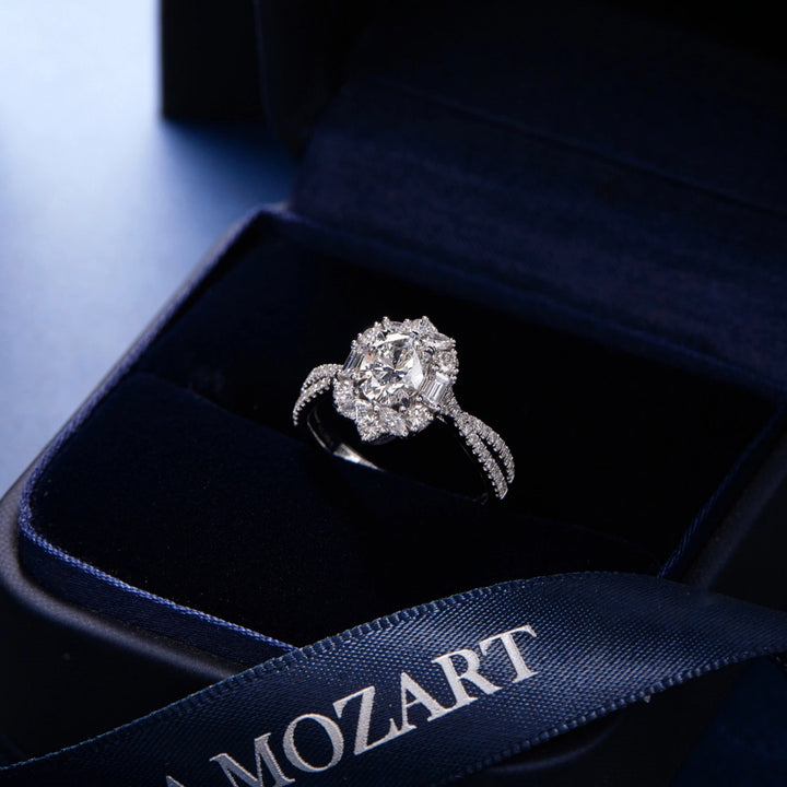 3‑Carat Halo Twist Shank Open Adjustable Ring Collection