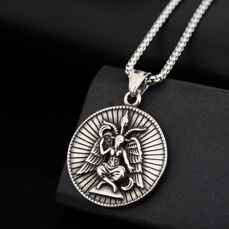 Vintage Medallion Pendant Necklace, Versatile Casual "Fallen Angel" Necklace for Couples