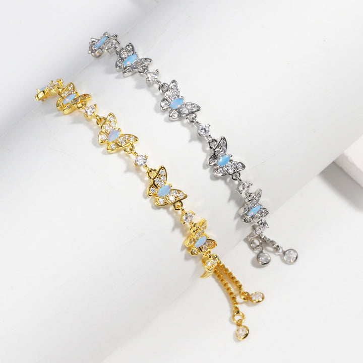 2 Tone Gold Silver Dainty Multi Butterfly Stackable Women Minimalist Coquette Wrist Jewelry